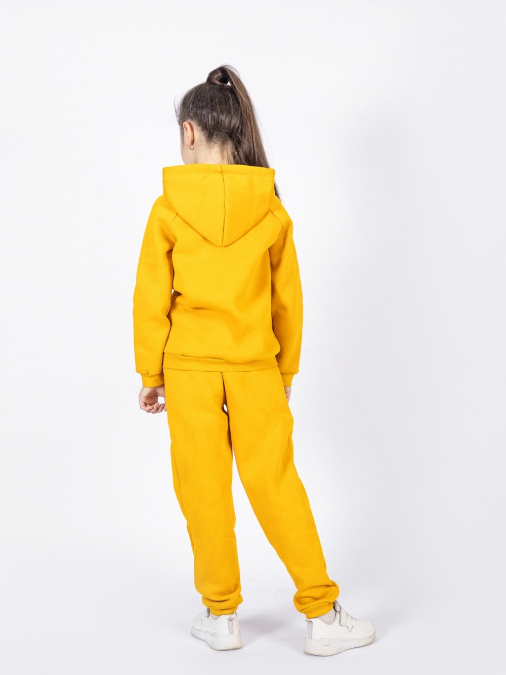 296-А. Свитшот с капюшоном  + Штаны, хлопок 65%, 35% ПЭ, 3-х нитка (начес) апельсин 80,86,92