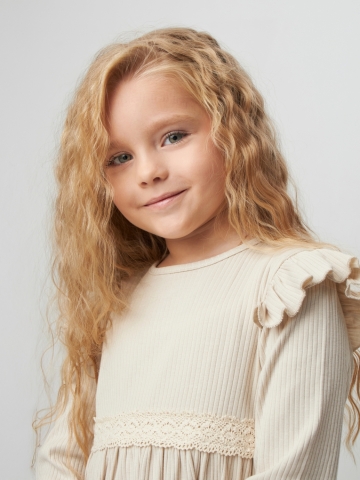 332. Платье детское из лапши, хлопок 100%, бежевое, р. 74,80,86,92