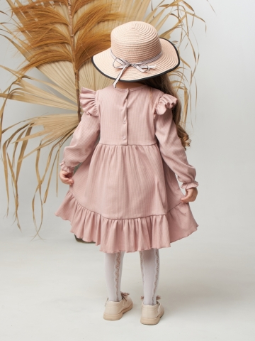 332. Платье детское из лапши, хлопок 100%, пудра, р. 74,80,86,92