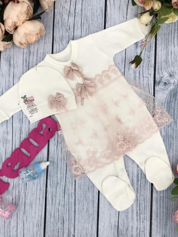 Купить оптом 258-П. Комбинезон с шапкой, хлопок 80% велюр 20% ПЭ, пудра в Краснодаре