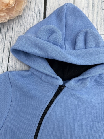 315-Г. Комбинезон с капюшоном, хлопок 65%, 35% ПЭ, 3-х нитка без начеса + интерлок 62,68,74,80