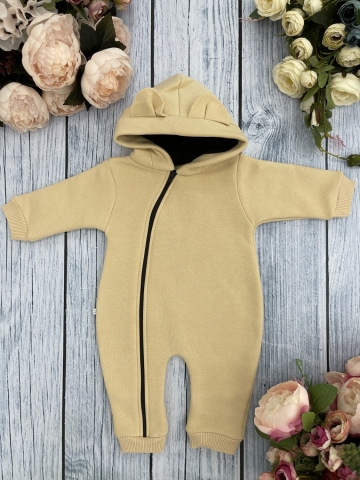 Купить оптом 308-СЛ. Комбинезон с капюшоном, хлопок 65%, 35% ПЭ, 3-х нитка с начесом + интерлок 62,68,74,80 в Краснодаре